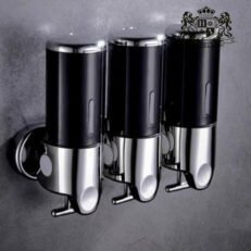 ΑLDA DISPENSER BLACK ΤΡΙΠΛΟ επιτοιχιο 500ml χειροκινητο για OΛΑ ΤΑ ΥΓΡΑ ΚΑΛΛΥΝΤΙΚΑ