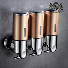 ΑLDA DISPENSER GOLD rosse ΤΡΙΠΛΟ επιτοιχιο 500ml χειροκινητο για OΛΑ ΤΑ ΥΓΡΑ ΚΑΛΛΥΝΤΙΚΑ