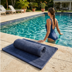 LOUNGE DARK BLUE-Πετσετες Πισινας-Παραλιας 500gsm ανεξιτηλες (Διαστασεις 80 x 200)! (VAT=ANTIUV & ANTIHLORE στους 90′ C)