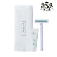 SHAVING KIT new luxury white-Σετ Ξυριστικης Φροντιδας (Περιεχει GEL ξυρισματος 8gr και οχι Κρεμα) Βιοδιασπωμενο & Οικολογικο σε πολυτελης συσκευασία μεσα σε αδιαβροχο σακουλακι (200 τμχ/κιβώτιο)
