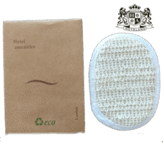 LOOFAH economy kraft - Σφουγγαρι σώματος οβάλ με πετσέτα στην πίσω πλευρά & λάστιχο ασφαλείας (500 Τεμ/Κιβ)