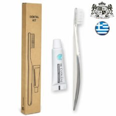 KRAFT ELEGANCE–Σετ Οδοντικης Φροντιδας σε πολυτελης οικολογικη συσκευασια κασετινας kraft (500 Σετ/Κιβ) 100% Αυτοδιασπωμενο ΕΛΛΗΝΙΚΟ ΠΡΟΙΟΝ