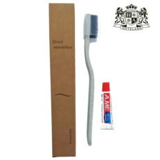 DENTAL KIT kraft–Σετ Οδοντικης Φροντιδας απο αμυλο καλαμποκιου και extra καπακι σε πολυτελης οικολογικη συσκευασια κασετινας kraft (500 Σετ/Κιβ)
