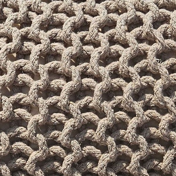 Pouffe CONRAD Cotton Macrame 200 x 200 x 45cm SAND - Image 2