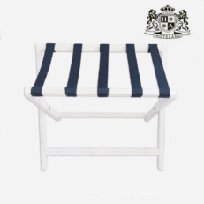 Ξυλινη μπαγκαζιερα σε χρωμα WHITE βαρεου τυπου χωρις πλατη (ΜΑΥΡΟΙ ΙΜΑΝΤΕΣ)