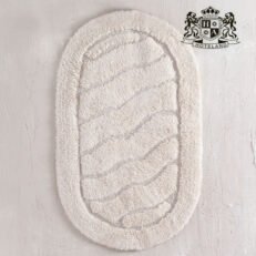 OVAL XAΛΑΚΙΑ ΜΠΑΝΙΟΥ-ΕΚΡΟΥ 100% COTTON Mε Πλουσιο Πελλος (0,50 X 0,80cm)