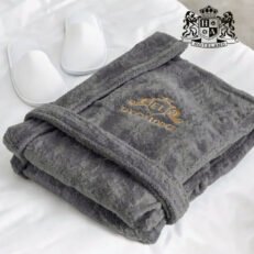 Alternative view of EROS LARGE-ΠΕΤΣΕΤΕ Μπουρνουζι-Ρομπα Gray SMOKING 100% COTTON 550gsm ECO FRIENDLY