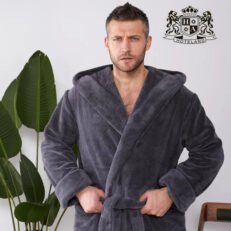 Alternative view of MILANO MEDIUM-Μπουρνουζι-Ρομπα Gray ME KOYΚΟΥΛΑ 100% COTTON 550gsm ECO FRIENDLY