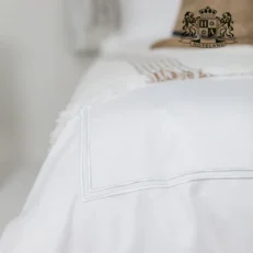 Alternative view of ΚΟΡΥΦΑΙΑ ΠΟΙΟΤΗΤΑ-ΠΛΑΚΕ ΣΕΙΡΑ-ΣΕΝΤΟΝΙ ΥΠΕΡΔΙΠΛΟ (Πανωσεντονο Με Λευκο Διπλο Πλακε Κεντημα) (2,60 x 2,90cm) ΒΑΜΒΑΚΟΣΑΤΕΝ MYKONOS 100% BAMBAKI TC-400 ΚΛΩΣΤΕΣ ROYAL SHINE