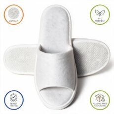NON-WOVEN-ANTIOΛΙΣΘΗΤΙΚΕΣ Παντόφλες (open) (UNISEX 28,2cm) με ειδικα αντιολισθητικα μπιλακια σιλικονης στη σολα (ΕCO FRIENDLY Oικολογικη Ταινια Ανα Ζευγος) (100 Ζευγη/Κιβωτιο)