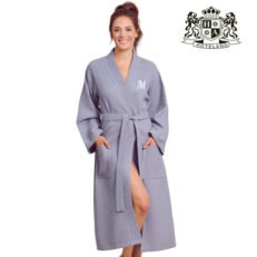 Alternative view of NEMESIS ΜΕDIUM-Μπουρνουζι-Ρομπα Πικε Waffle Silver ΚΙΜΟΝΟ 100% COTTON 350gsm