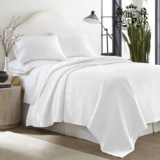 Alternative view of ECONOMY WHITE-Κουβέρτα 100% COTTON Πικέ (Mικρης Βαφλας) ΜΟΝΗ (1,65 x 2,65m)