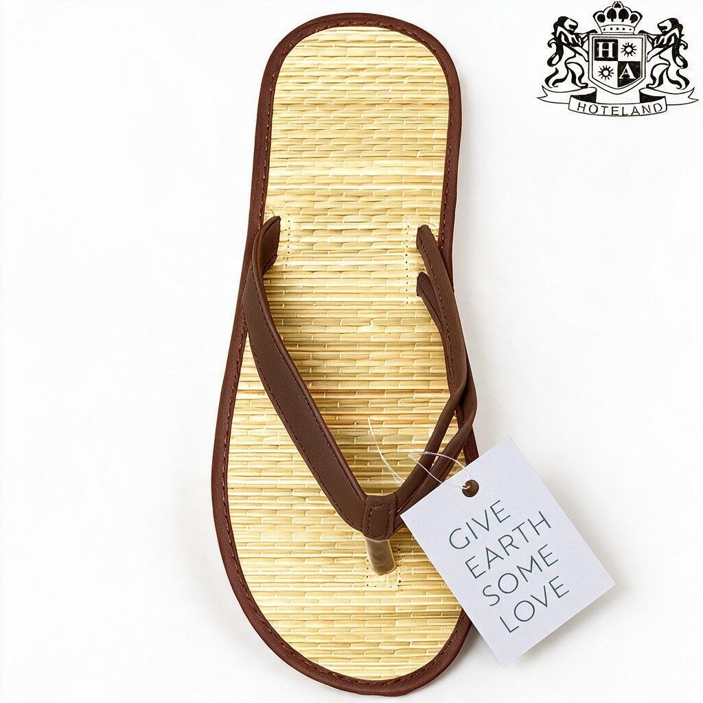 BAMBOO SANDAL Flip-Flop ANTIBACTERIAL (WOMAN SIZE 26,50cm) antislip αντιολισθητικη σαγιοναρα απο BAMBOO με εξωτερικο διπλο πατο 5mm (Aνα Ζευγος Με Kαρτελακι Loop-Pin) (130 Zευγη/Κιβ) - Image 2