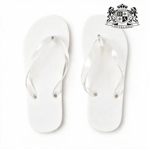 BEACH FLIP-FLOP antislip απο PE (MAN SIZE 28,60cm) αντιολισθητικη σαγιοναρα χρωμα white (Με διαφανα λουρακια) (ΠΑΧΟΣ ΣΟΛΑΣ 15mm) (Aνα Ζευγος Με Kαρτελακι Loop-Pin) (100 Zευγη/Κιβ)
