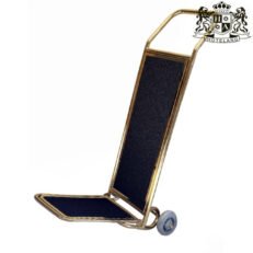 HOTEL CLASSIC TITANIUM CART καροτσι μπρουτζινο σπαστο-πτυσομενο μεταφορας βαλιτσων βαρεου τυπου με μαυρη μοκετα