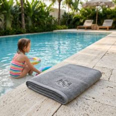 PREMIUM GRAY 50-Πετσετες πισινας 500gsm ανεξιτηλες (Διαστασεις 80 x 195)! (VAT=ANTIUV & ANTIHLORE στους 90′ C)