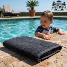 PREMIUM BLACK 50-Πετσετες πισινας 500gsm ανεξιτηλες (Διαστασεις 80 x 195)! (VAT=ANTIUV & ANTIHLORE στους 90′ C)