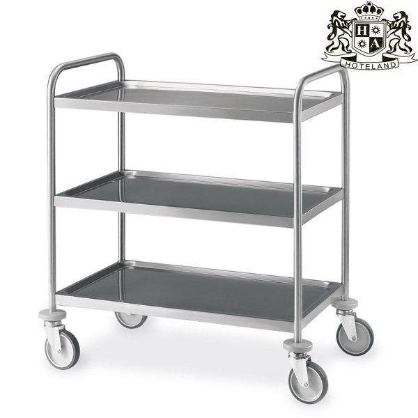 MC-1405C ΙΝΟΧ AISI #304 Trolley Service από ανοξείδωτο χάλυβα Mε 3 Ραφια (50 x 80cm) (Διαστασεις 89x59x95 h)