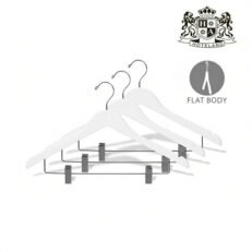 Alternative view of ΚΡΕΜΑΣΤΡΑ KΛΑΣΣΙΚΗ ΞΥΛΙNΗ flat body απο σφενδαμο χρωματος Snow White μεταλλικη και extra αντιολισθητικα κλιπς με επενδυση καουτσουκ (44,50 x 21,50 x 1,2cm) (48 Τεμ/Κιβ)