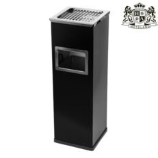 Trash bin with ashtray Mirage,black-Kαδος σκουπιδιων μαυρος με σταχτοδοχειο μαζι υψους 65,00cm