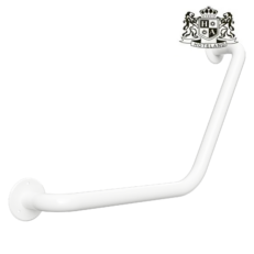 Angled grab rail,120°,white-Επιτοιχια Γωνιακη Χειρολαβη στήριξης 120 μοιρων γωνια κατασκευασμενο απο λευκο ατσάλι βαρεου τυπου (120 kg)