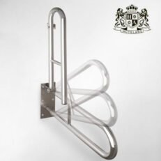 Alternative view of Folding grab handle, U-shaped, 900 mm, white-Επιτοιχια Πτυσομενη Χειρολαβη διπλης στήριξης τυπου U μηκους 90,00cm κατασκευασμενη απο λευκο ατσάλι βαρεου τυπου (120 kg)
