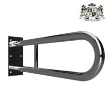 Folding grab handle,U-shaped,600 mm,shiny stainless steel-Επιτοιχια Πτυσομενη Χειρολαβη διπλης στήριξης τυπου U μηκους 60,00cm κατασκευασμενη απο γυαλιστερό ανοξείδωτο ατσάλι βαρεου τυπου (120 kg)