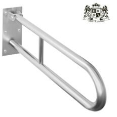 Folding grab handle,U-shaped,600 mm,matt stainless steel-Επιτοιχια Πτυσομενη Χειρολαβη διπλης στήριξης τυπου U μηκους 60,00cm κατασκευασμενη απο ματ ανοξείδωτο ατσάλι βαρεου τυπου (120 kg)