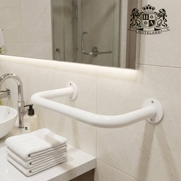 Seal-pipe protection,white-Επιτοιχια Πτυσομενη Χειρολαβη Γωνιακης στήριξης κατασκευασμενη απο λευκο ατσάλι βαρεου τυπου (120 kg) - Image 2