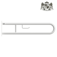 Folding grab handle, U-shaped, 900 mm, white-Επιτοιχια Πτυσομενη Χειρολαβη διπλης στήριξης τυπου U μηκους 90,00cm κατασκευασμενη απο λευκο ατσάλι βαρεου τυπου (120 kg)