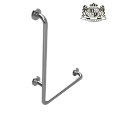 Supporting grab rail,wall mount,left,shiny stainless steel-Επιτοιχια ΑΡΙΣΤΕΡΗ Γωνιακη Χειρολαβη στήριξης κατασκευασμενη απο λευκο ατσάλι βαρεου τυπου (120 kg)