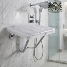 Alternative view of Folding shower seat, transparent-Επιτοιχιο Διαφανο Πτυσσόμενο κάθισμα ντους βαρεου τυπου ENIΣXYMENO (160 kg)