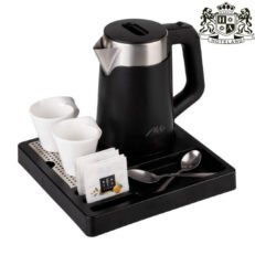 ALDA classic set 1 BLACK - SET CLASSIC-1 Δίσκος καλωσορίσματος με διαστασεις (26,00 x 26,00 x 3cm) & βραστήρας BLACK-INOX 0,6L