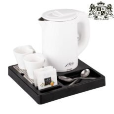 ALDA classic set 3 WHITE - SET CLASSIC-3 Δίσκος καλωσορίσματος με διαστασεις (26,00 x 26,00 x 3cm) & βραστήρας WHITE-INOX 0,8L