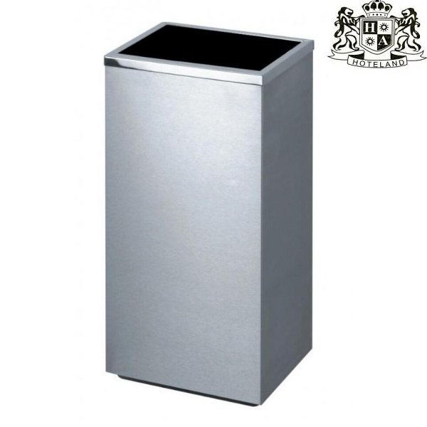 Square waste bin with top frame, brushed stainless steel-Kαδος σκουπιδιων τετραγωνος με ανοιχτο καπακι υψους 60,50cm