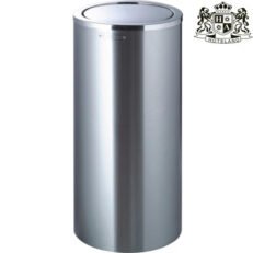 Waste bin with swing cover,brushed stainless steel-Kαδος σκουπιδιων με περιστρεφομενο καπακι σε ματ inox χρωμα υψους 65,00cm