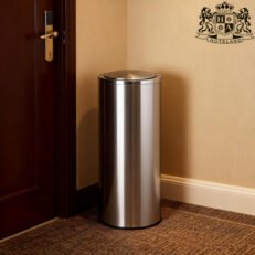 Alternative view of Waste bin with swing cover,brushed stainless steel-Kαδος σκουπιδιων με περιστρεφομενο καπακι σε ματ inox χρωμα υψους 65,00cm