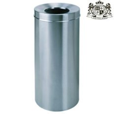 Round waste bin,self-extinguishing,stainless steel-Kαδος σκουπιδιων σε ματ inox χρωμα υψους 60,00cm