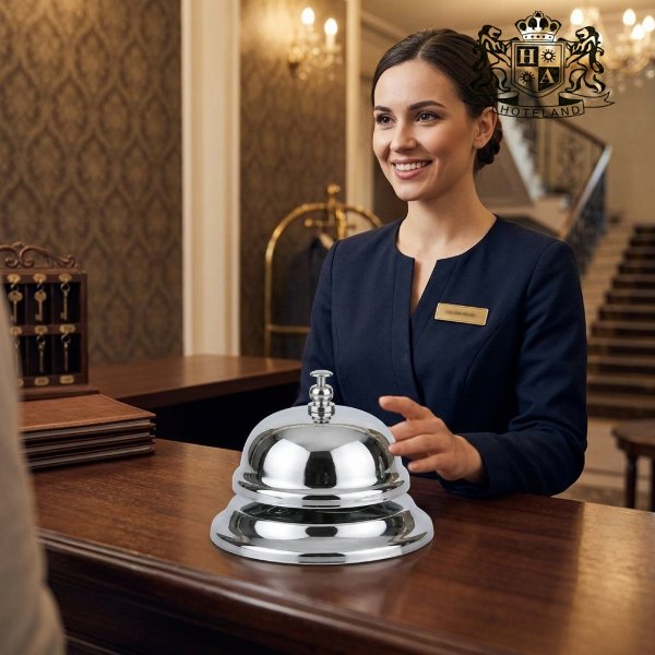 ALDA Reception bell-Κουδουνακι Ρεσεψιον σε χρωμα Γυαλιστερου Χρωμιου & διασταση 8,5cm - Image 2