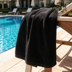 PREMIUM BLACK 50-Πετσετες πισινας 500gsm ανεξιτηλες (Διαστασεις 80 x 160)! (VAT=ANTIUV & ANTIHLORE στους 90′ C)