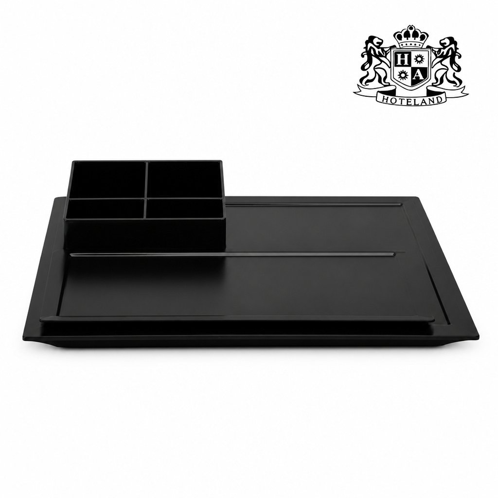 JVD SET TRAYS BLACK – Δίσκος καλωσορίσματος (3 Tεμαχια) απο ισχυρο food melamine ABS με διαστάσεις (35,00 x 38,00 x 8,00cm)