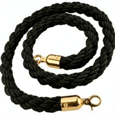 BARRIER ROPE BLACK-GOLD/Κορδονια Πλεκτα με τελειωμα αγκραφας χρυσο και αγκιστρο με μηκος 1,50m