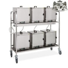 MC-1150 ΙΝΟΧ Trolley Aποθηκευσης και Μεταφορας εως 6 Θερμοθάλαμους room service από ανοξείδωτο χάλυβα (Διαστασεις 153x56x139 h)