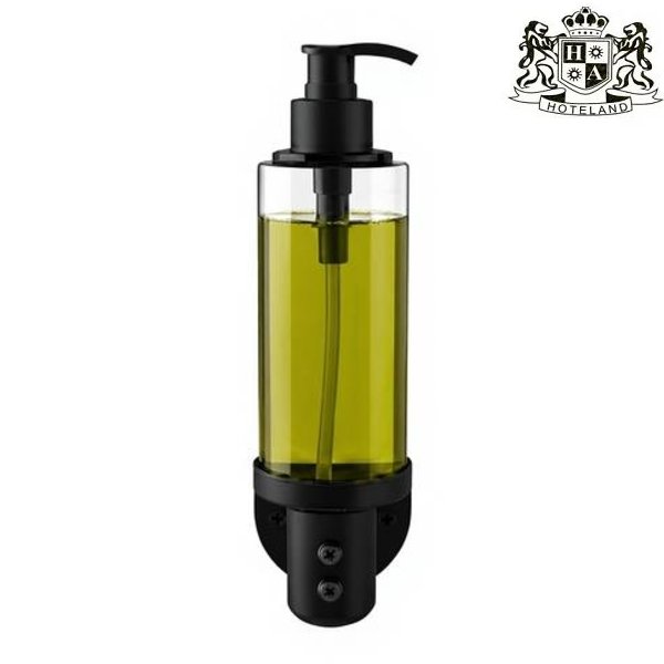 BLACK UNO (304 STEEL) Μονη Βαση dispenser BLACK matt ME ΔΙΑΦΑΝΟ ΜΠΟΥΚΑΛΙ ΑΝΤΛΙΑΣ για τη σειρα καλλυντικων GREEK MYTHIC OLEA