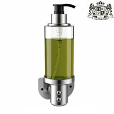 INOX UNO (304 STEEL) Μονη Βαση dispenser INOX matt ME ΔΙΑΦΑΝΟ ΜΠΟΥΚΑΛΙ ΑΝΤΛΙΑΣ για τη σειρα καλλυντικων GREEK MYTHIC OLEA