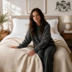 Κ-ECONOMY MADISON 80/20 ΕΚΡΟΥ Κουβέρτα 80% COTTON-20% MICRO Πικέ Πολυτελείας ΔΙΠΛΗ (2,30 x 2,50m)