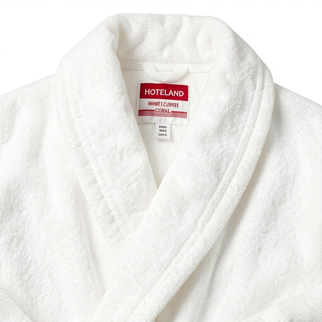 FLUFFY MEDIUM-Ρομπα-Μπουρνουζι CORAL FLEECE σε λευκο χρωμα (100% MICROSILK) 350gsm - Image 2