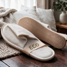 LINEN CANVAS-ANTIOΛΙΣΘΗΤΙΚΕΣ Παντόφλες (UNISEX 28,2cm) με ειδικη αντιολισθητικη τρακτερωτη σολα (ΕCO FRIENDLY Oικολογικη Ταινια Ανα Ζευγος) (ΠΑΧΟΣ ΣΟΛΑΣ 5mm) (100 Ζευγη/Κιβωτιο)