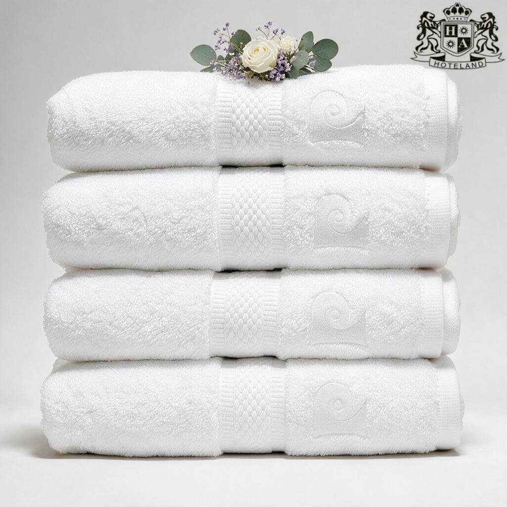 PIERRE GARDIN 55-ΠΕΤΣΕΤΕΣ ΛΕΥΚΕΣ Mονοκλωνες (16/1s) 100% COTTON (ΠΡΟΣΩΠΟΥ 0,50 x 1,00) 550 gsm (Mε Κεντημενο Το Σημα Pierre Gardin)