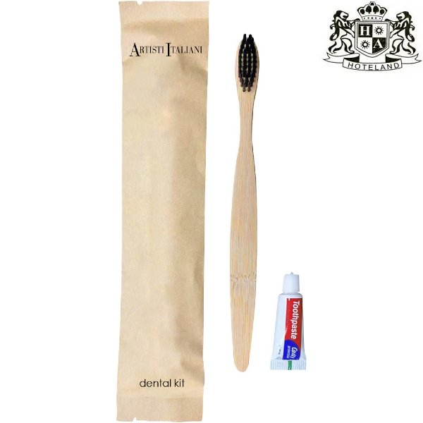 ARTISTI ITALIANI-Σετ οδοντόβουρτσας BAMBOO & οδοντόκρεμας 3gr σε χάρτινη συσκευασία Kraft (1.000 Τεμ/Κιβ)